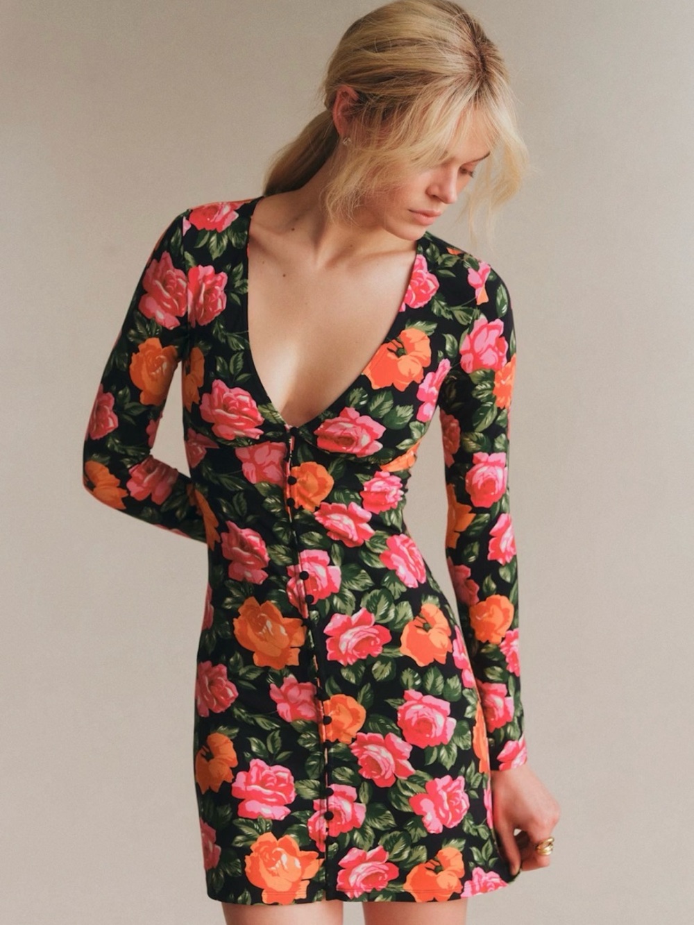 Sézane Sienna Short Dress Anarosa Floral Print Size S NWT